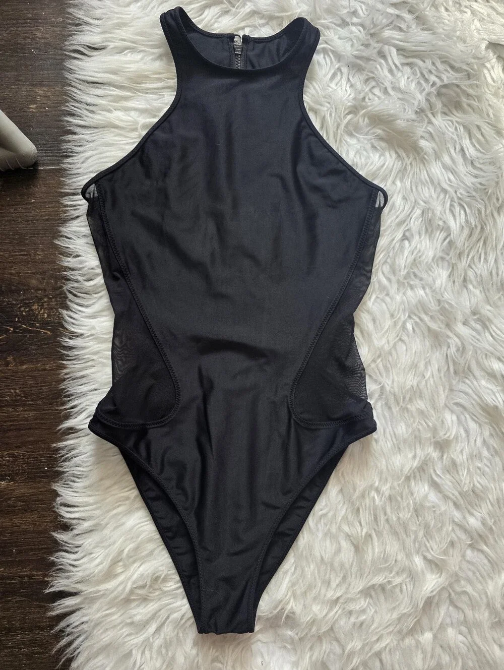 lululemon athletica Black High-Neck Zip-Front One-Piece Swimsuit